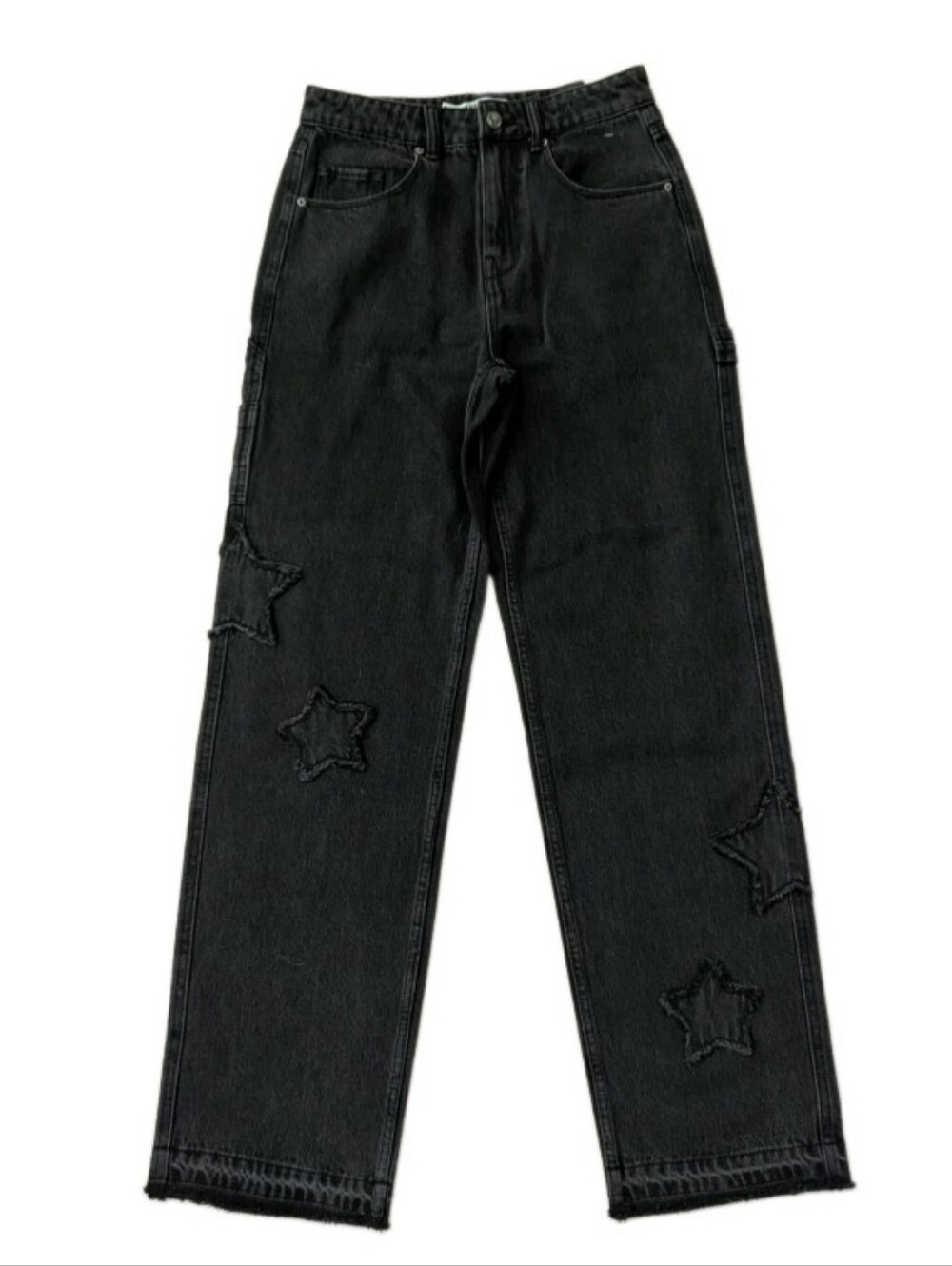 Broken Promises distressed Star Embroidered Baggy High Waisted Jeans Like new!